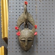 SALE! Vintage antique RARE Childs carved wood African mask – $395
