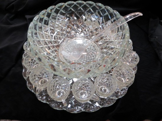 Glass Punch Bowl Set